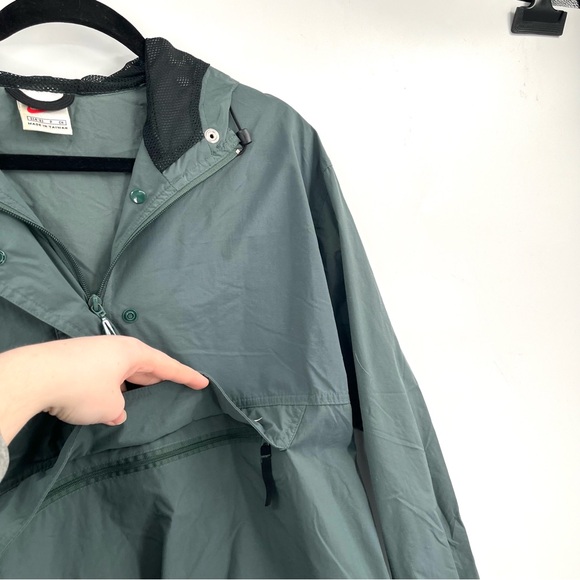 NIKE Vintage Windbreaker Women S Green Pullover Jacket Hooded Half Zip Pockets - Picture 5 of 11